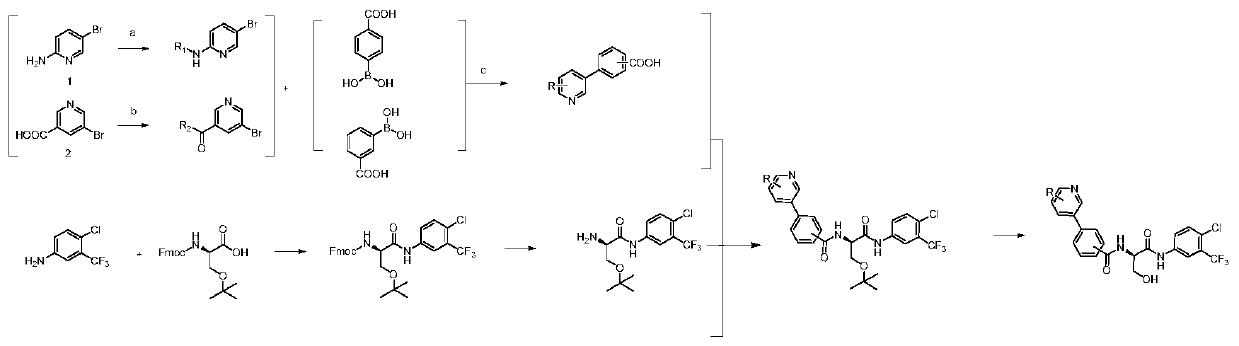 A serine-containing peptoid compound and its preparation method and application