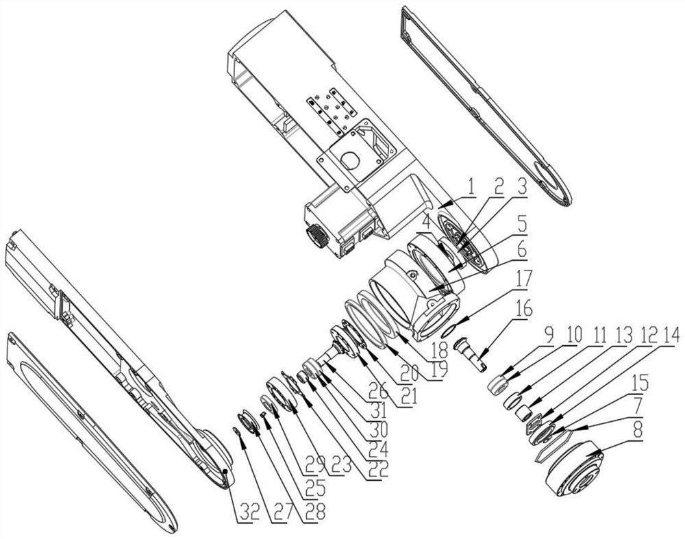 Bevel gear transmission robot joint mechanism and robot formed by bevel gear transmission robot joint mechanism
