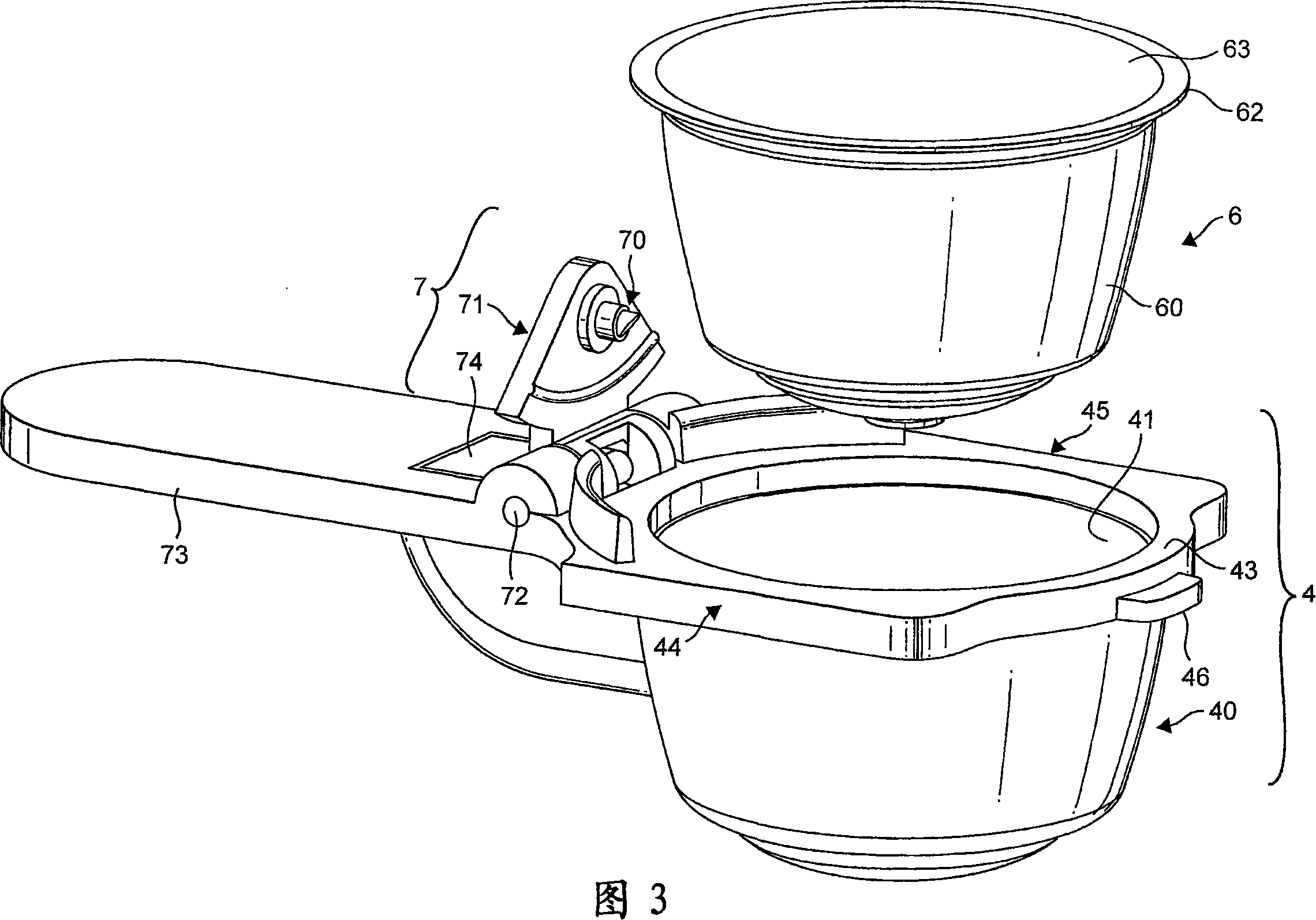 Device for preparing a drink from a capsule by injection of a pressurized fluid and capsule-holder adapted therefore