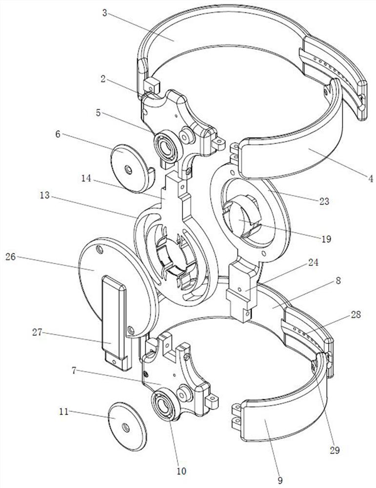 Flexible wearable knee joint protection exoskeleton and walking assistance system