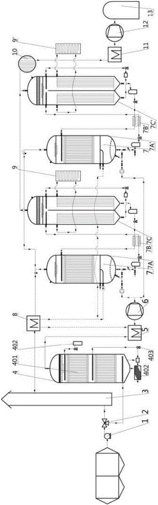 Device system for continuously trapping CO2 in flue gas of cement kiln through hydrate method