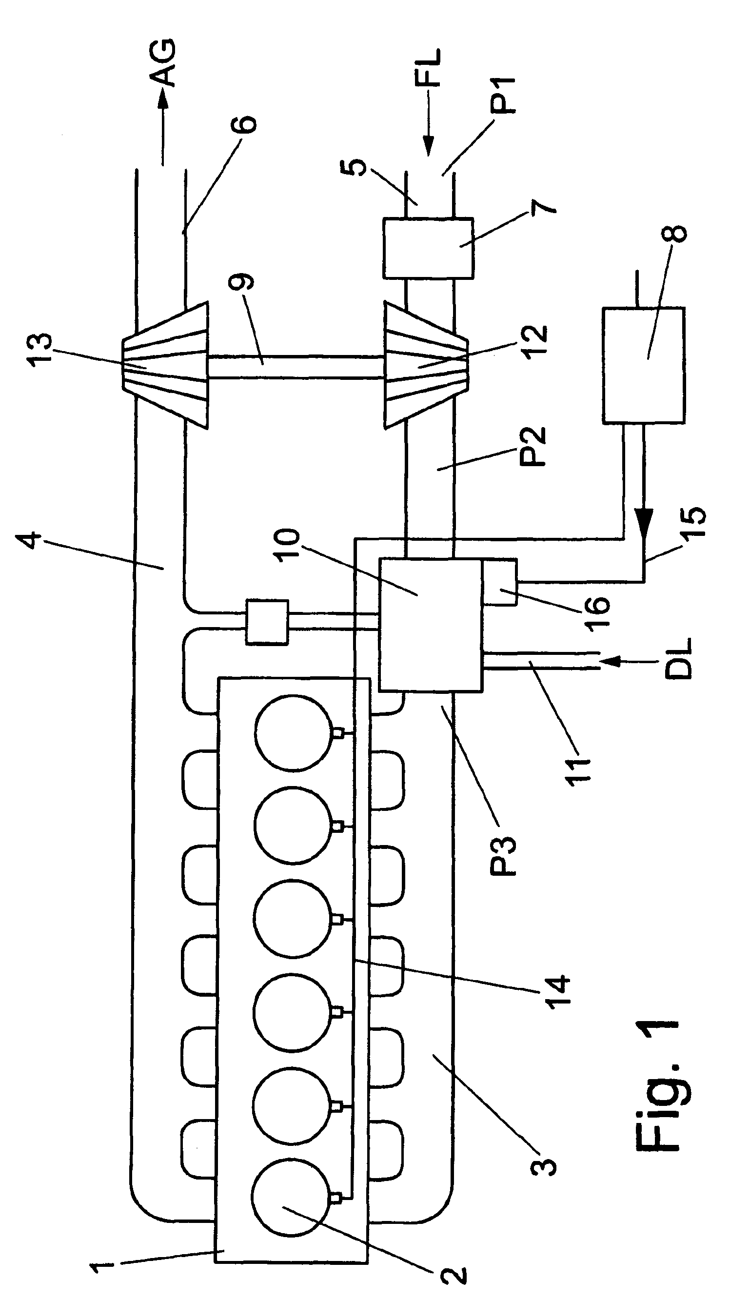 Method and device for controlling a suction pressure of an internal combustion engine