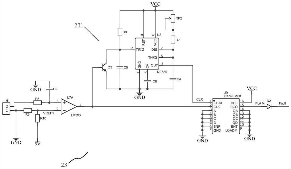 Short-circuit monitoring system for urban lamp post electrical box