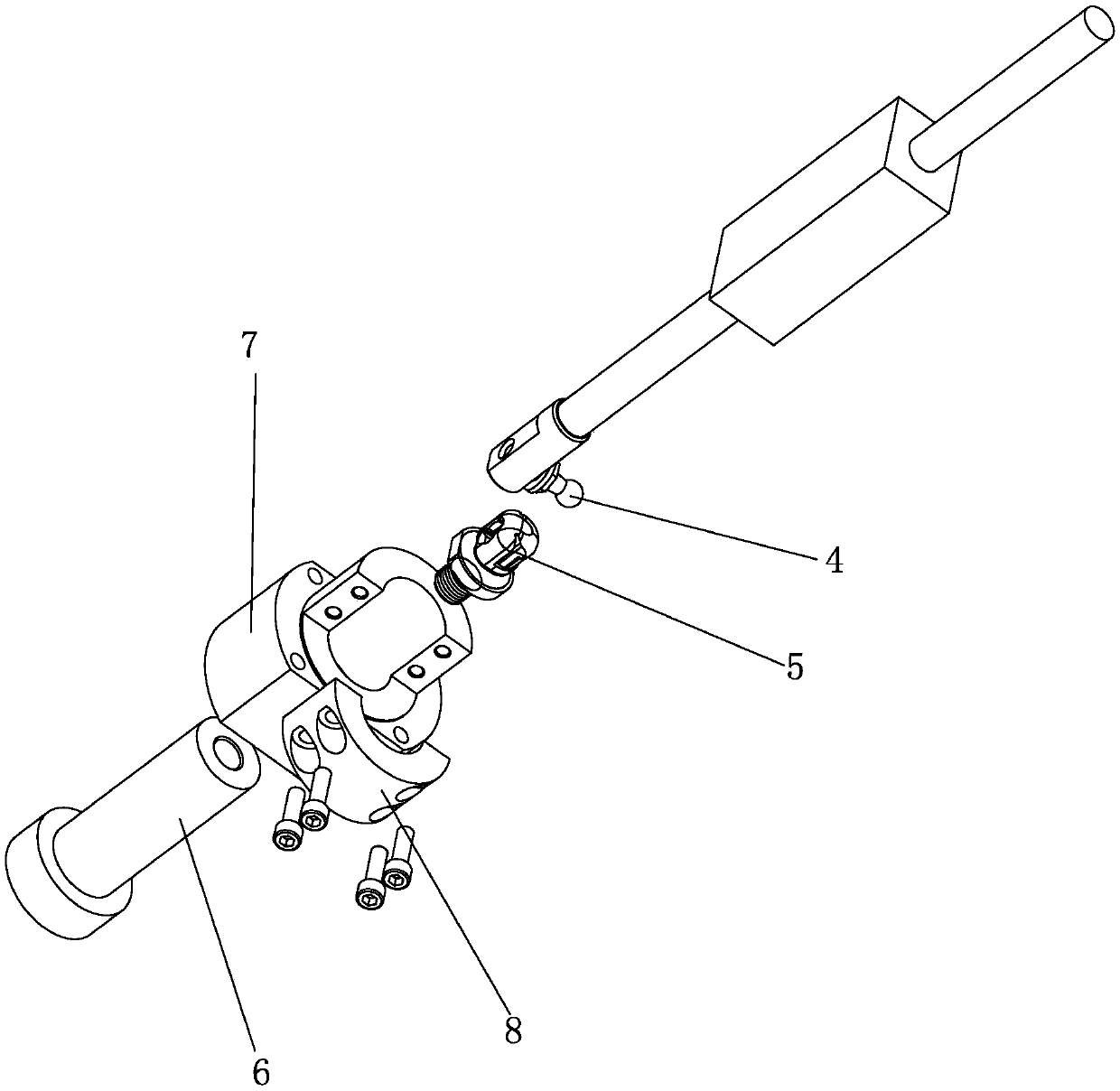 Pull-away test device for ball head of tailgate electric support bar