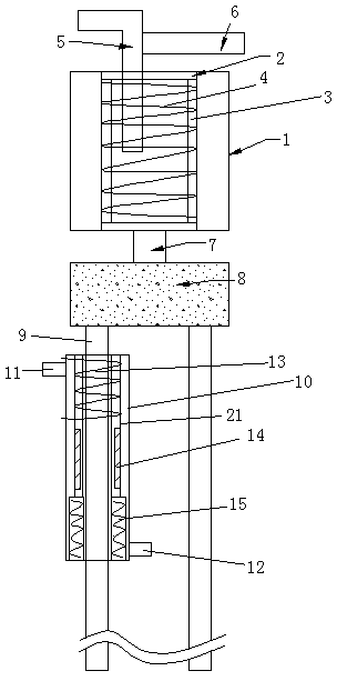 Continuous casting device for hypereutectic aluminum-silicon alloy and manufacturing method thereof