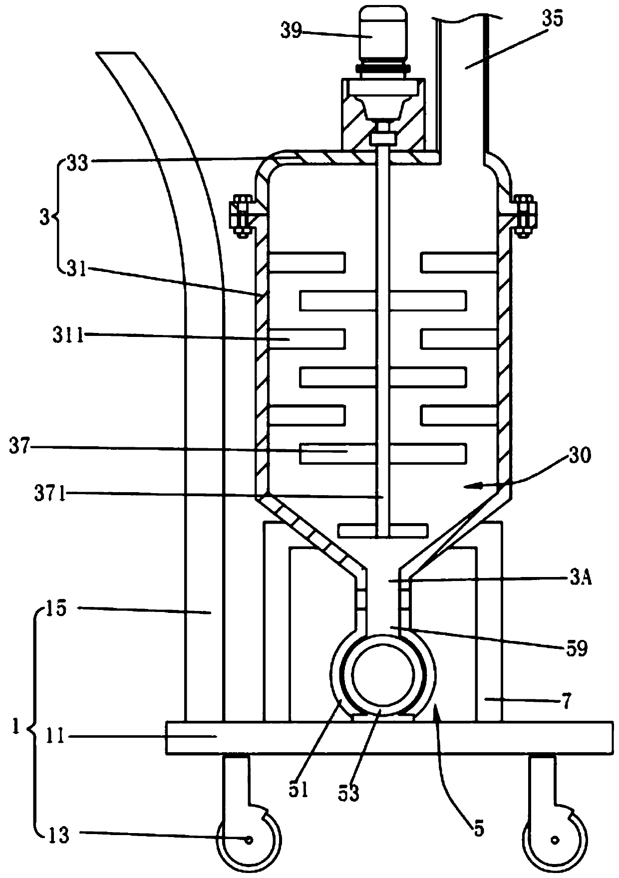 Duck feed-feeding device