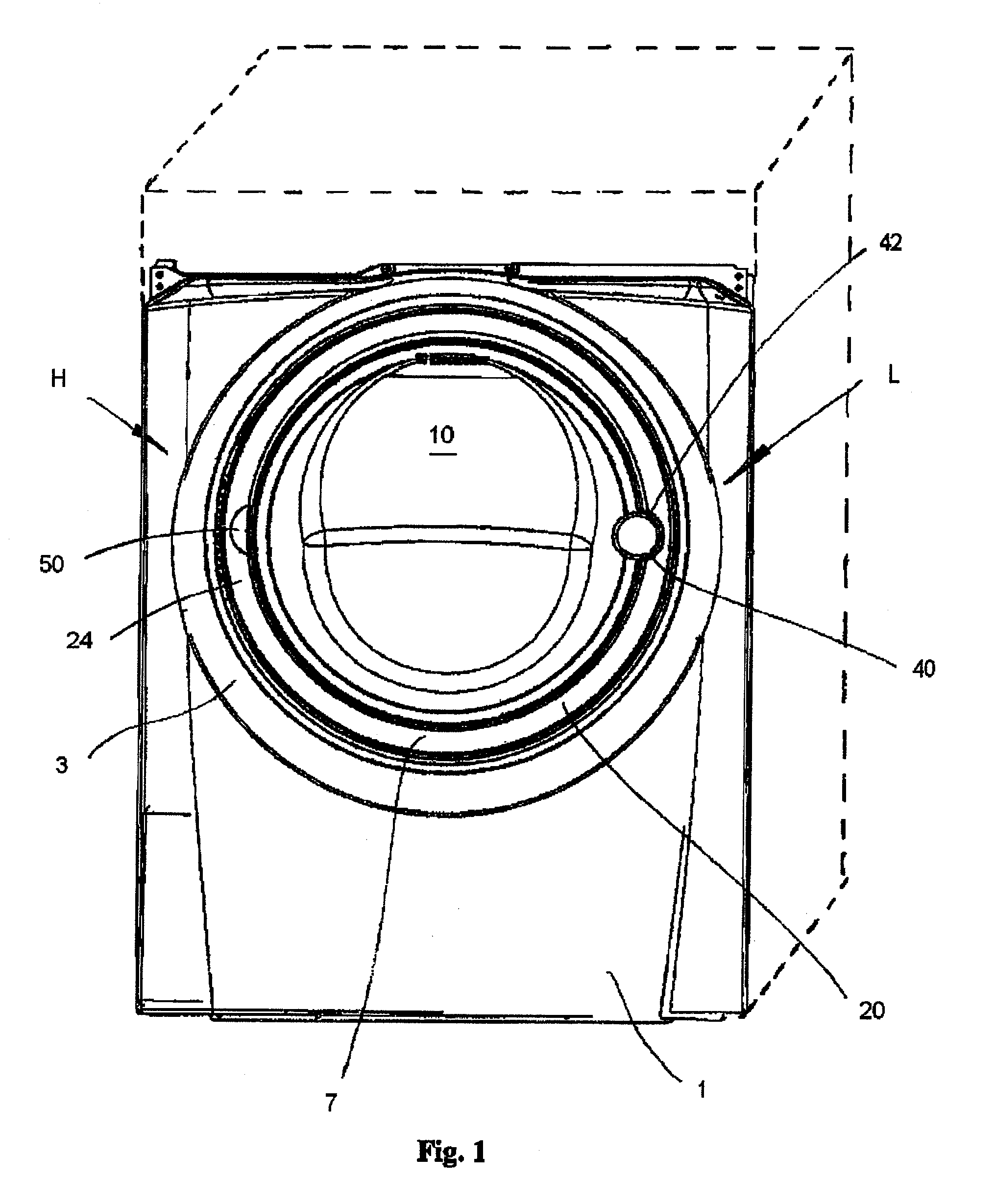 Push-position indicator for appliance door