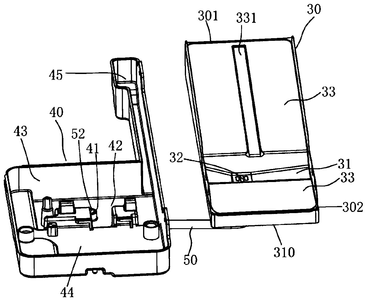 Water draining structure and horizontal type refrigerator