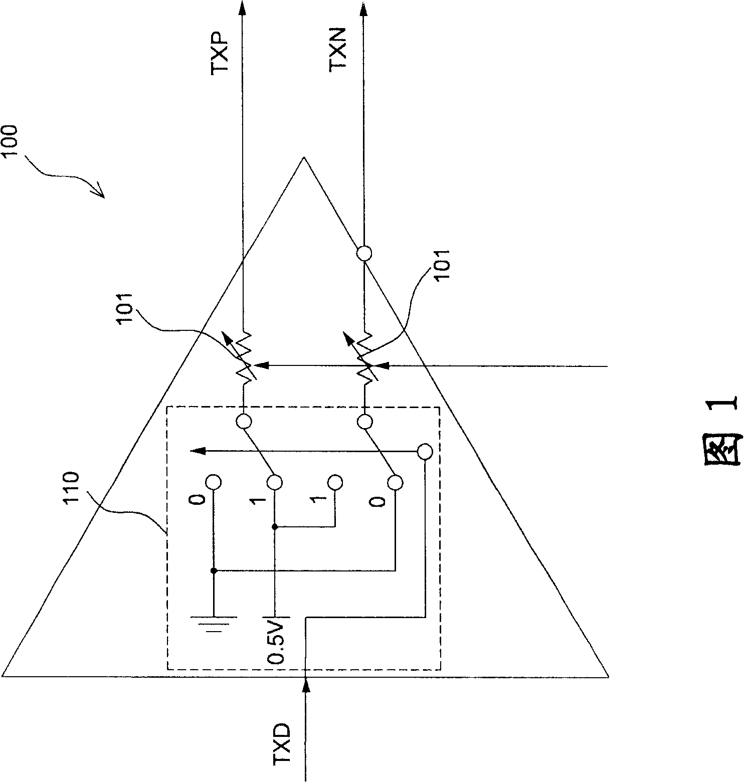 Circuits at sending end, circuits at receiving end, interface switching module, and interface switching method
