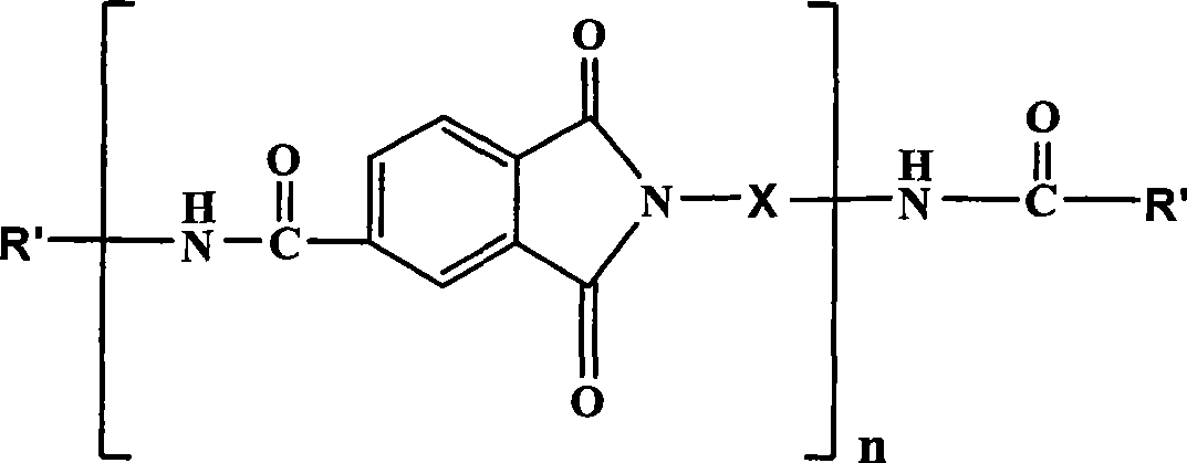 Polyamide acid imide obtained by end-group exchange and preparation thereof