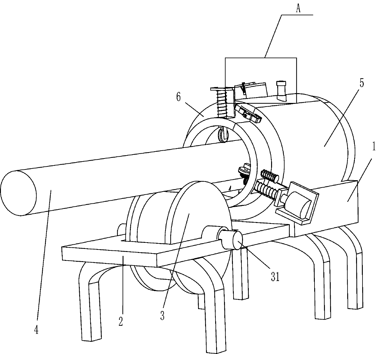 Firefighting pipe paint spraying device