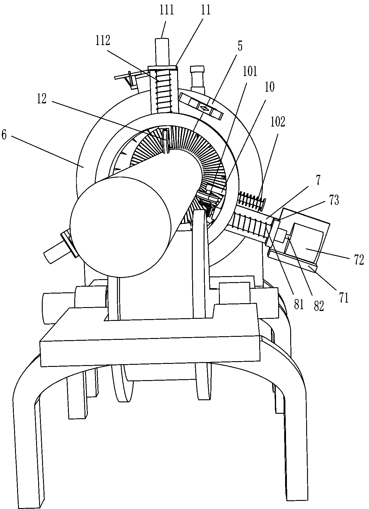Firefighting pipe paint spraying device