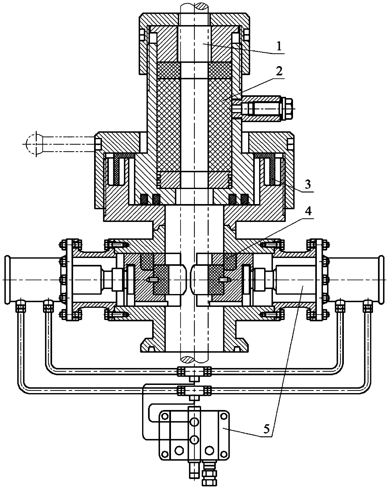 Servo deviation adjustment rod sealing and hydraulic driving blowout preventing integrated device