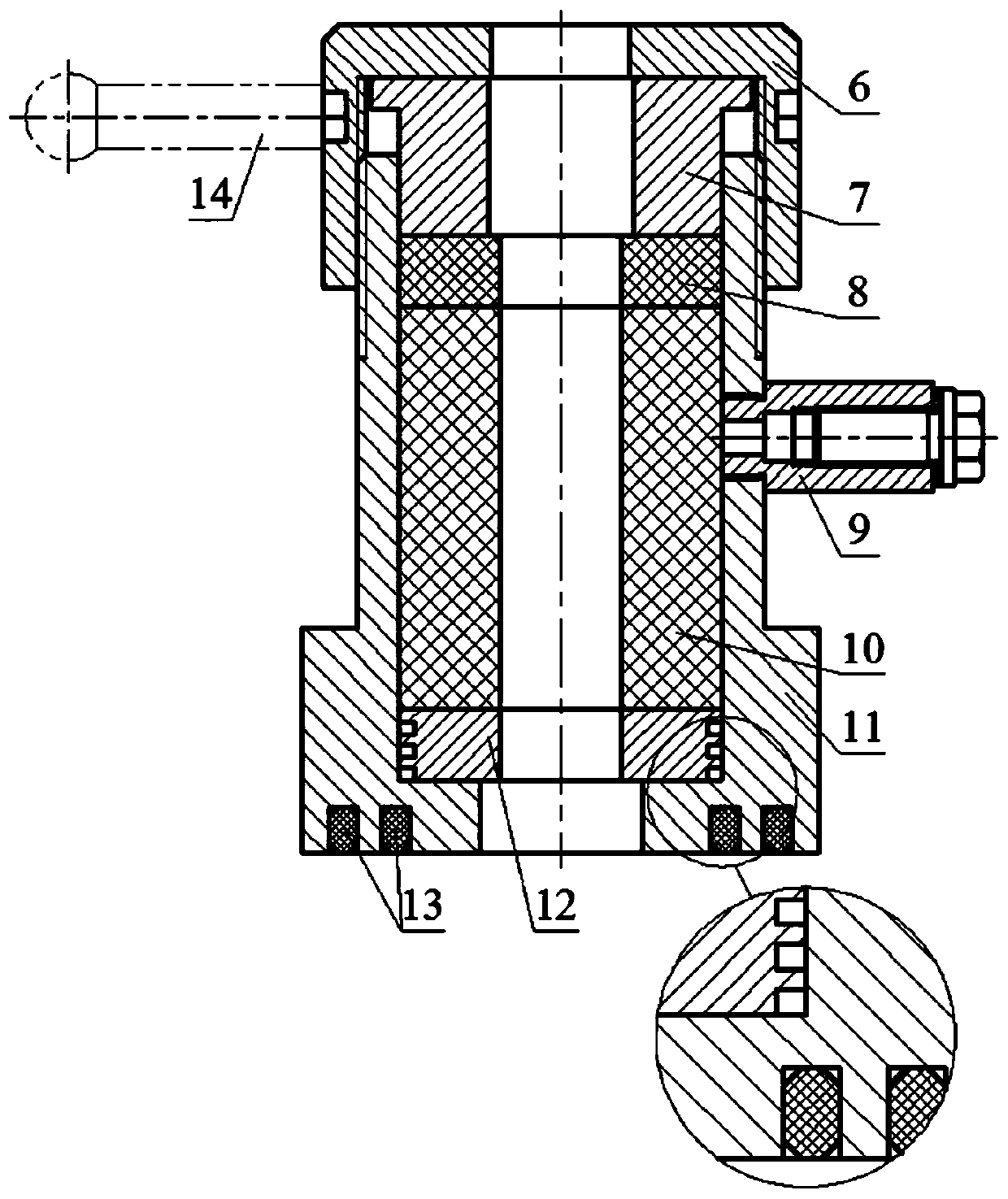 Servo deviation adjustment rod sealing and hydraulic driving blowout preventing integrated device