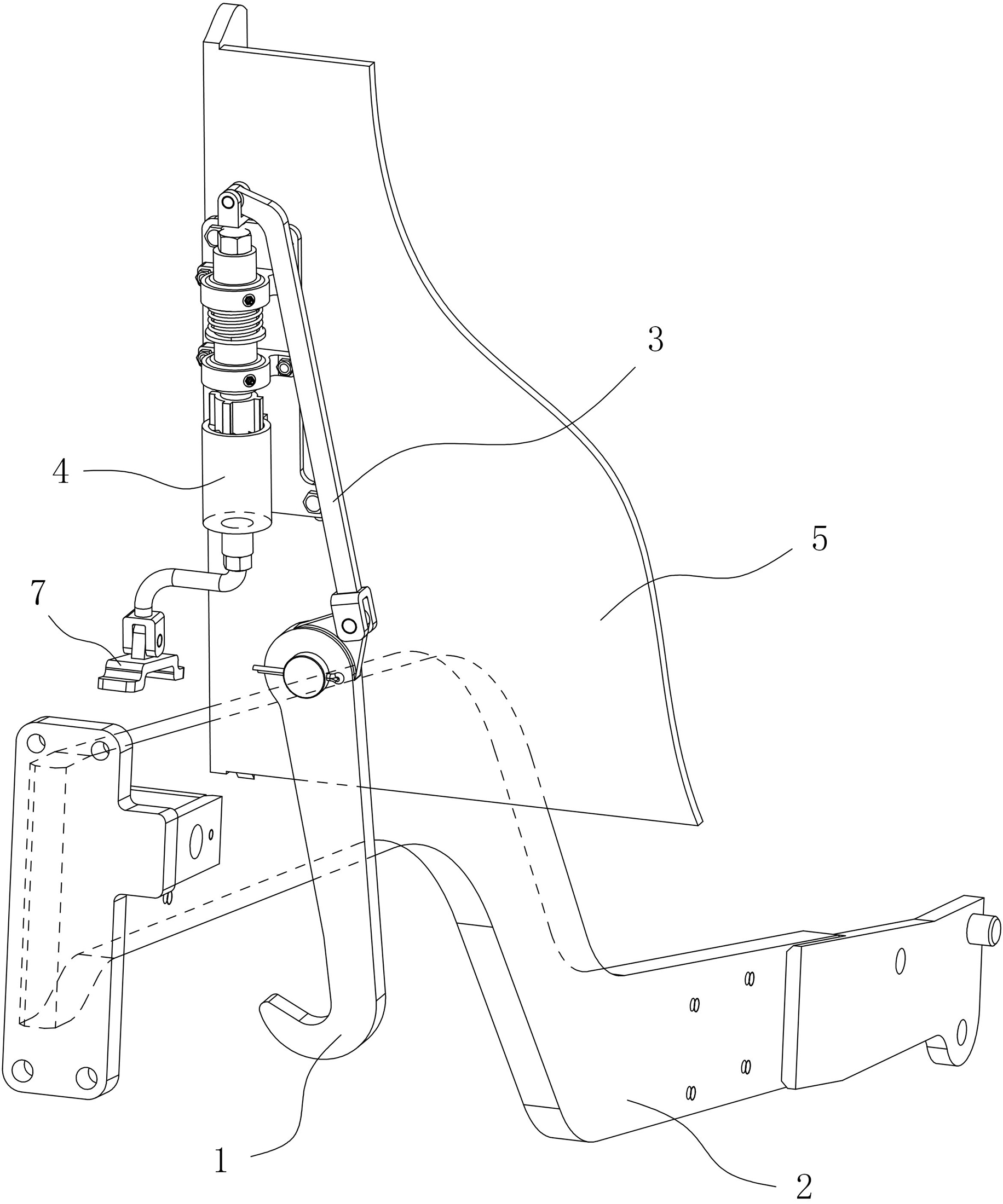 Automatic positioning device in lifting of large arm of spreader and spreader