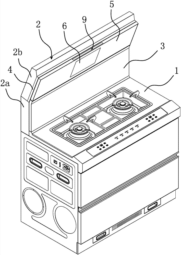 Linkage device of integrated stove with improved structure