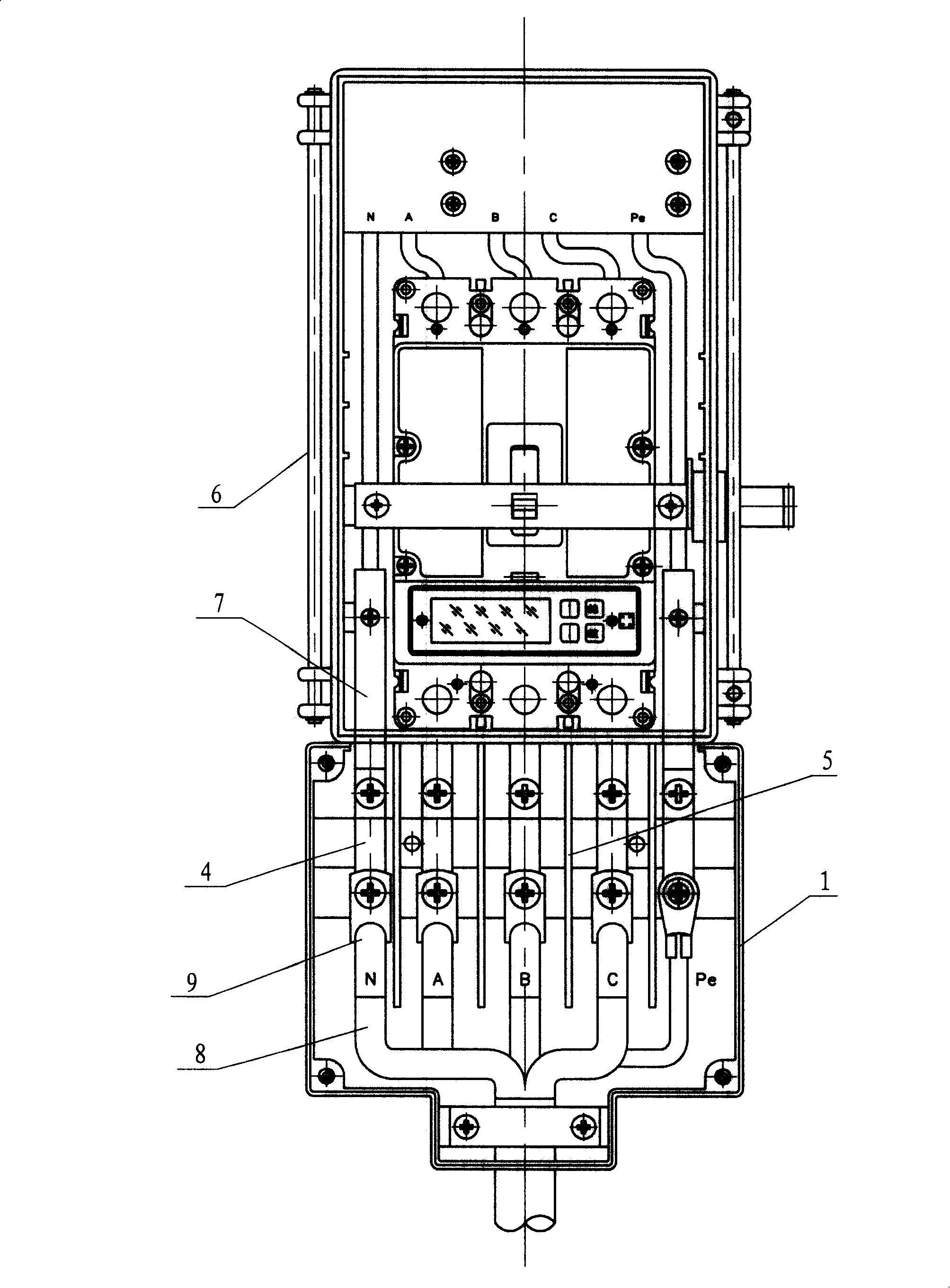 Low voltage bus bar groove branch outgoing line case