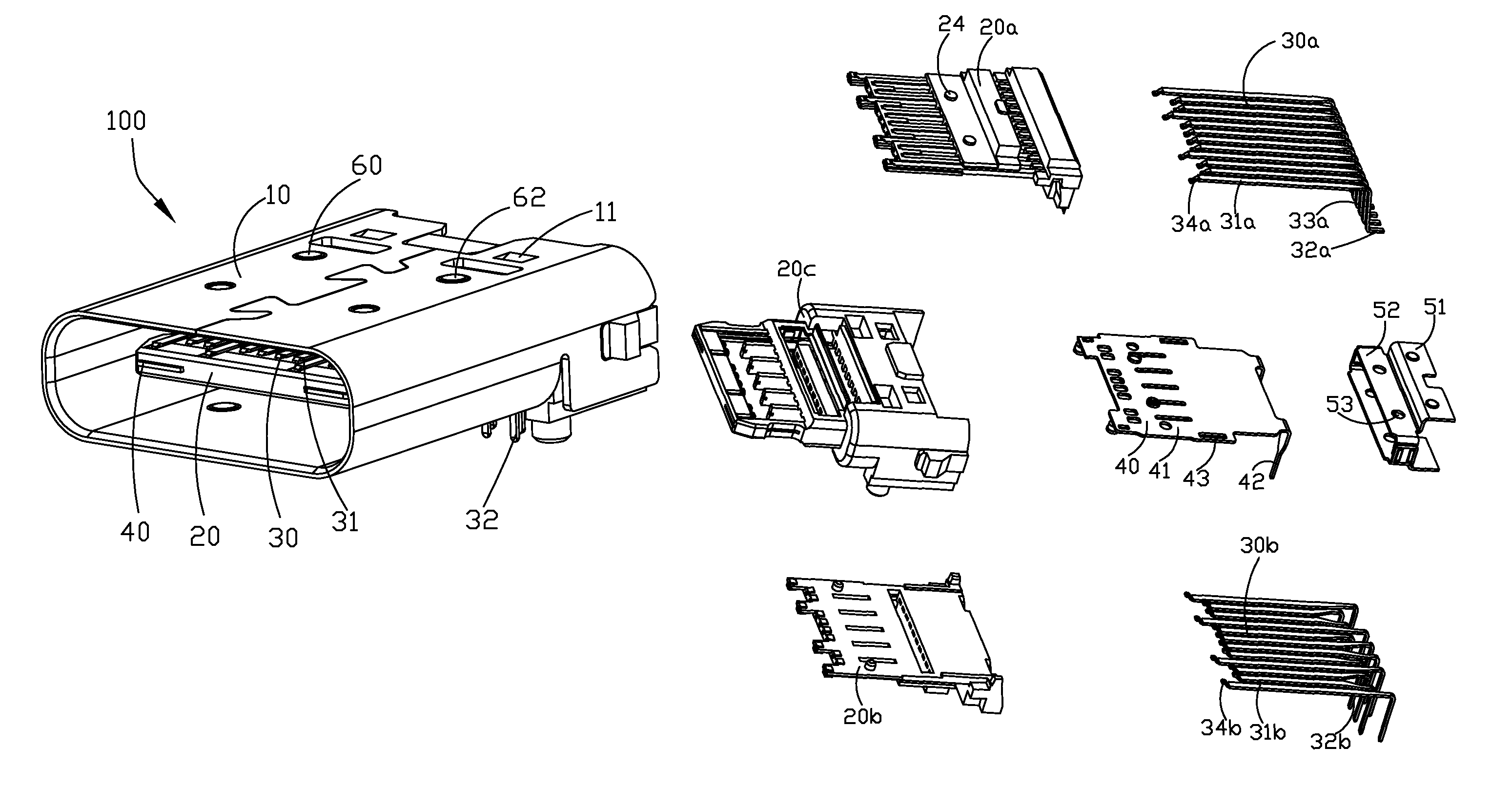 Electrical connector having a metallic inner shell between a metallic outer shell and an insulative housing