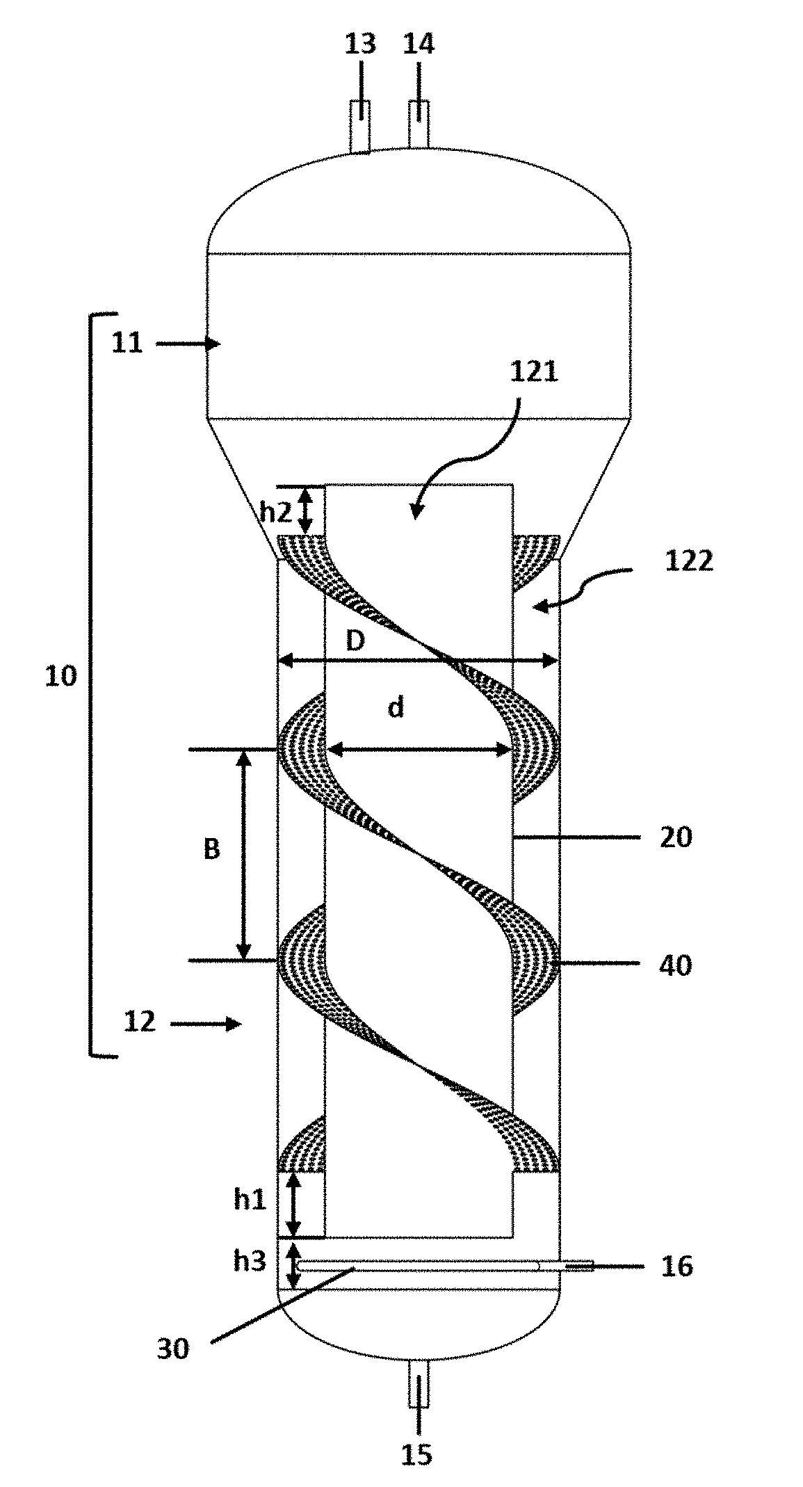 Airlift Reactor Assembly with Helical Sieve Plate
