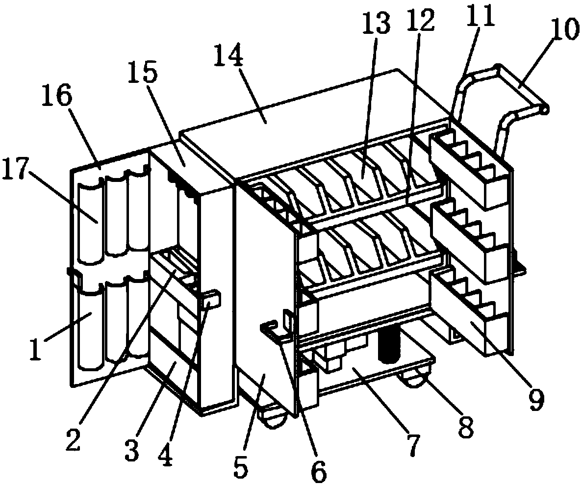 Machined part storing cabinet