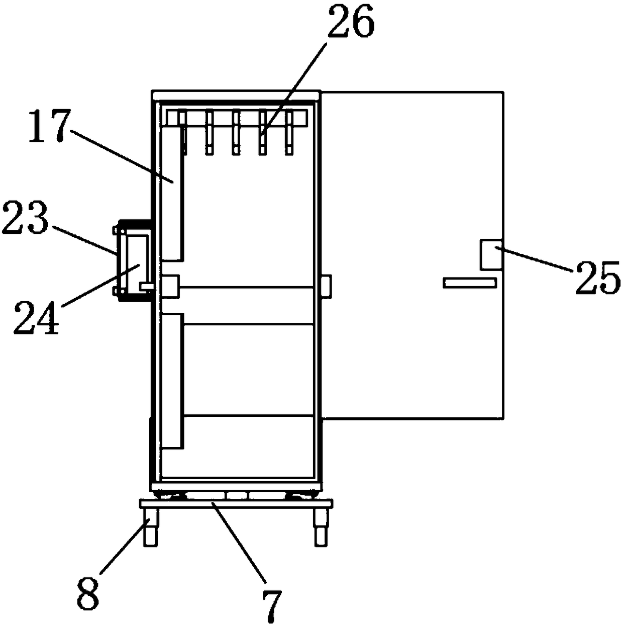 Machined part storing cabinet