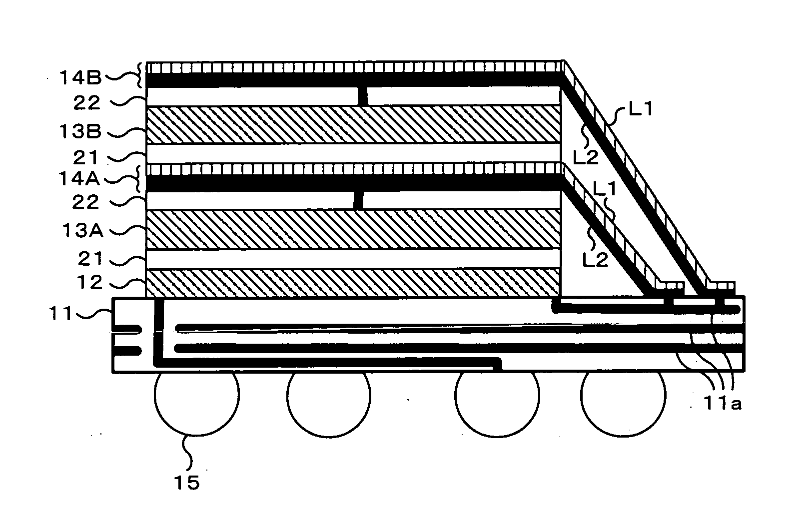 Stacked type semiconductor device