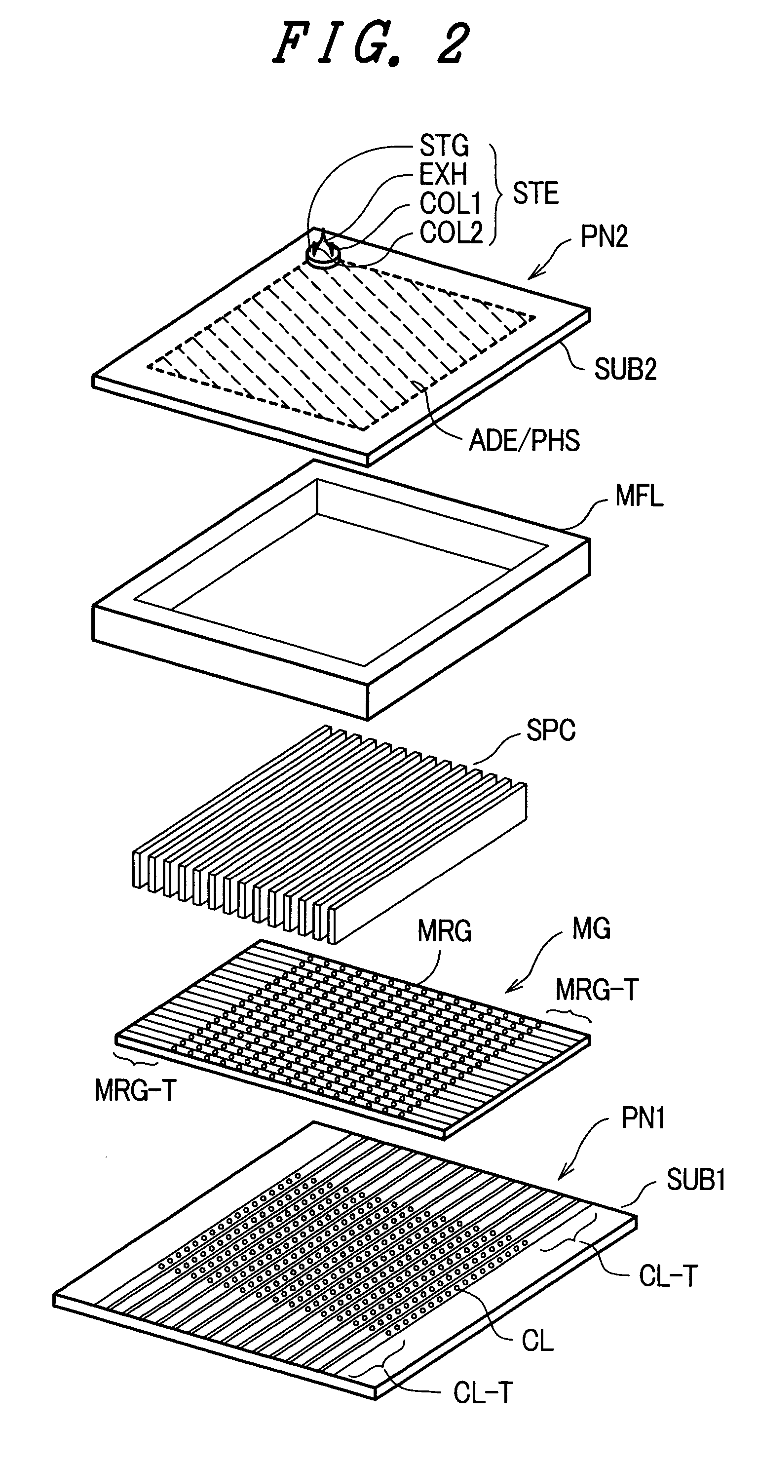 Image display device having electrical lead connections fixed through a portion of an exhausting pipe body