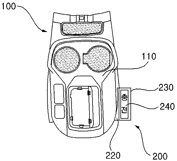 Vehicle central control box assembling body and wireless charge fixing device thereof