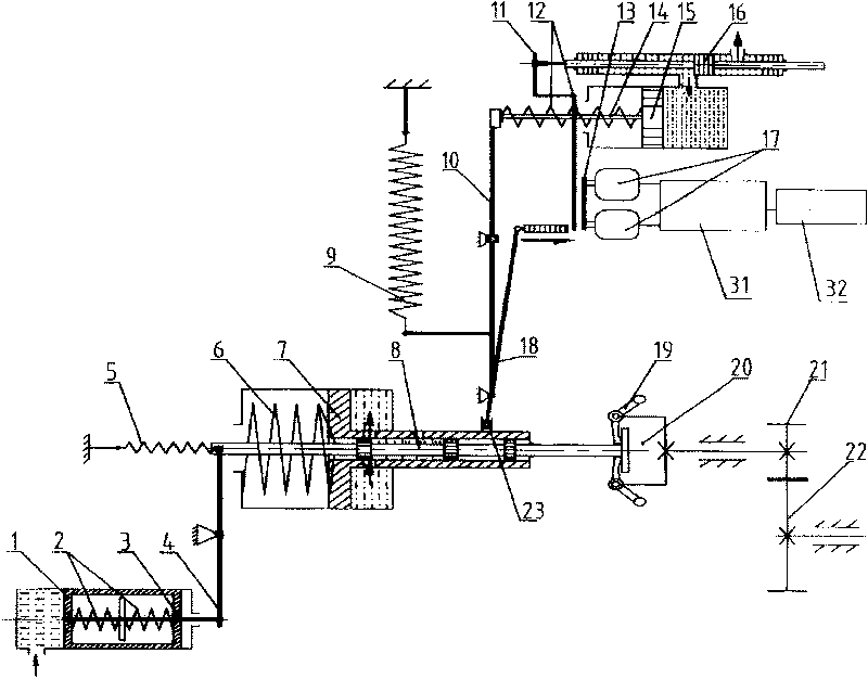 Speed regulating device for double pulse mechanical hydraulic-pressure type diesel engine