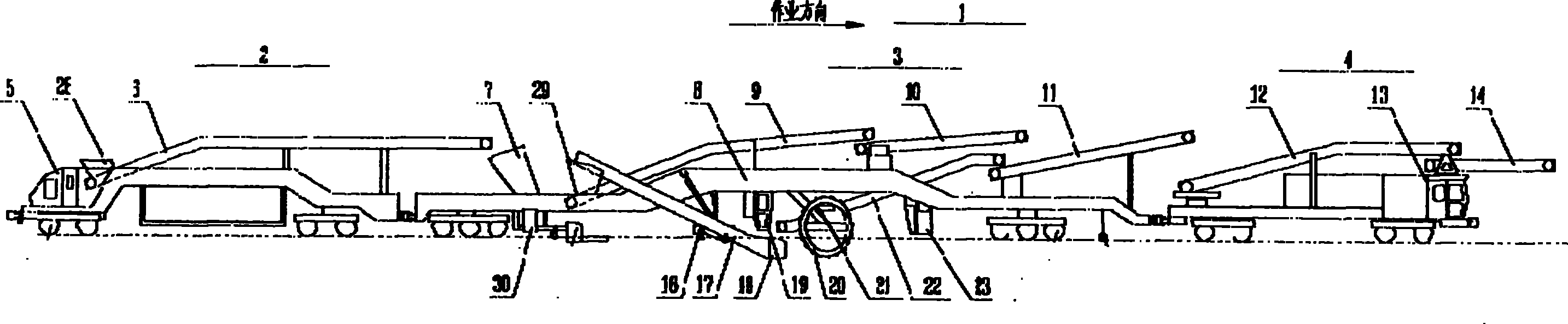 Construction machine for replacing ballasts of rail