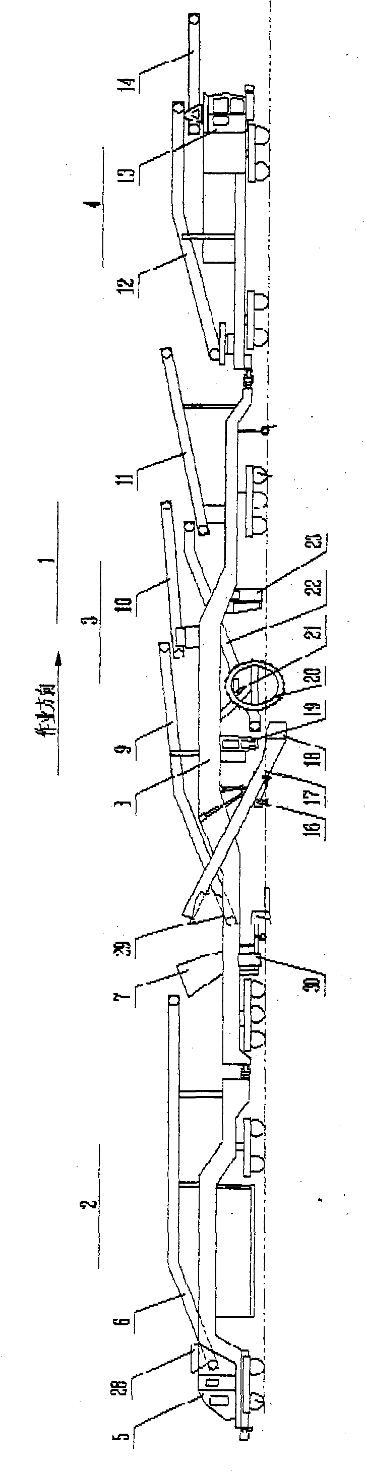 Construction machine for replacing ballasts of rail