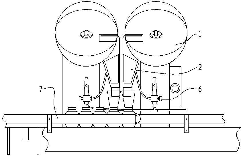 Four-pipeline dual-head granule counting machine
