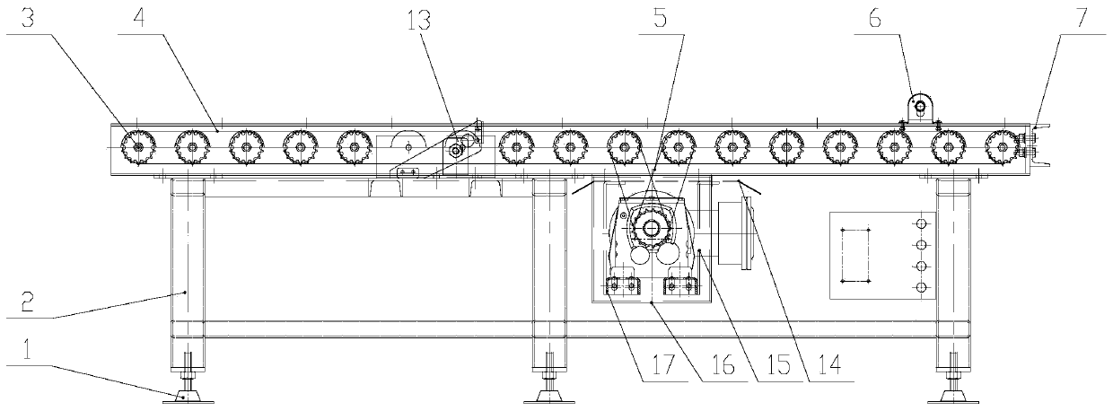 Roller bed conveyor device based on tray anti-reversing