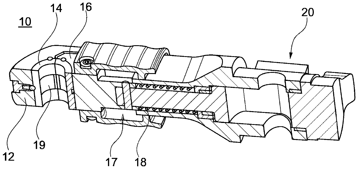 Tool head for a pressing device