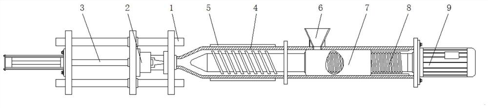 A reciprocating screw injection molding machine with controllable pressure