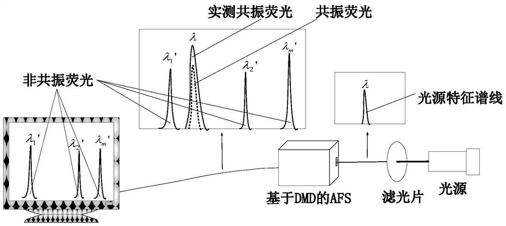 A dmd-based subtraction method for scattering interference of dispersive afs light source