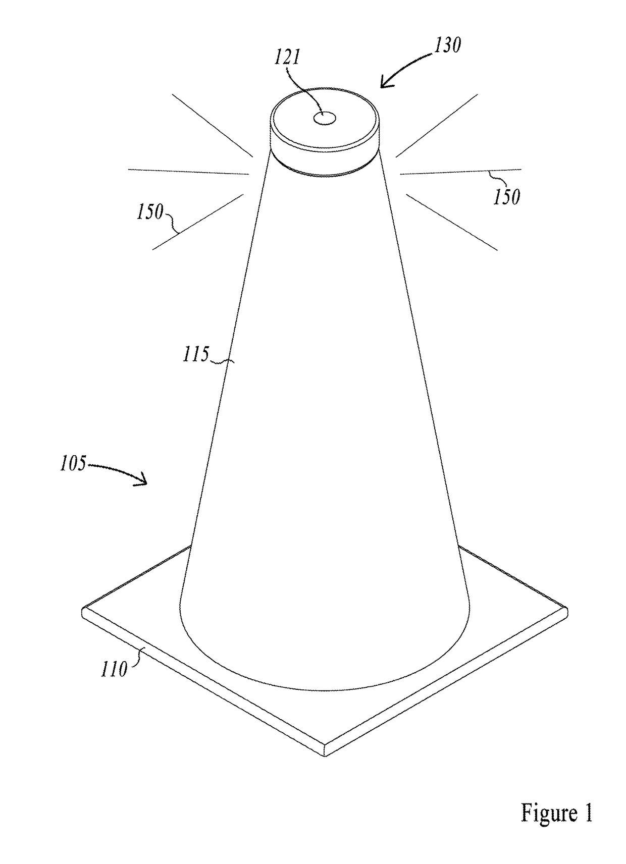 Safety cone with controlled illumination