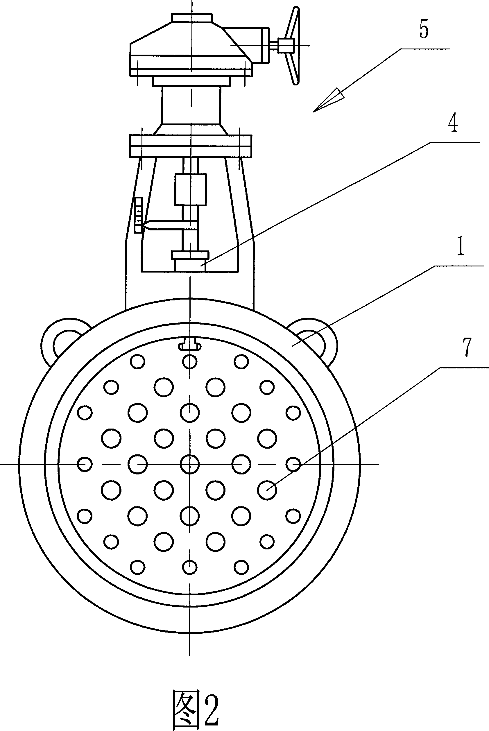 Opposite-clamping pore plate flow quantity adjusting valve