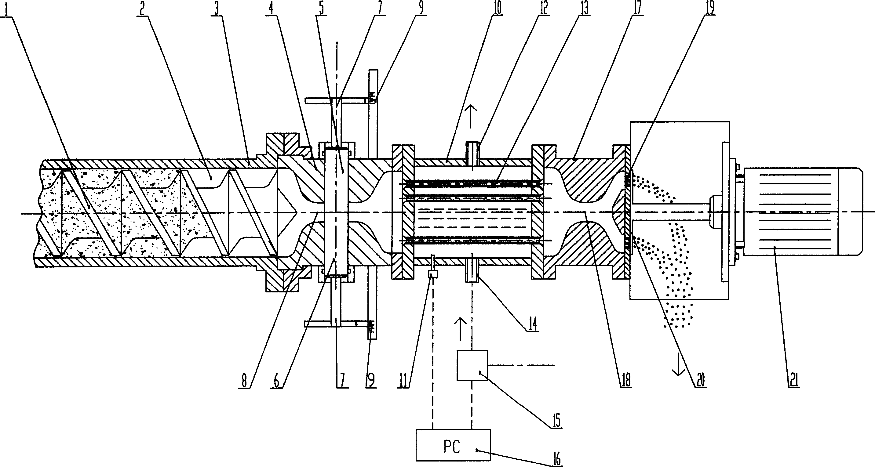 Extrusion type puffing device