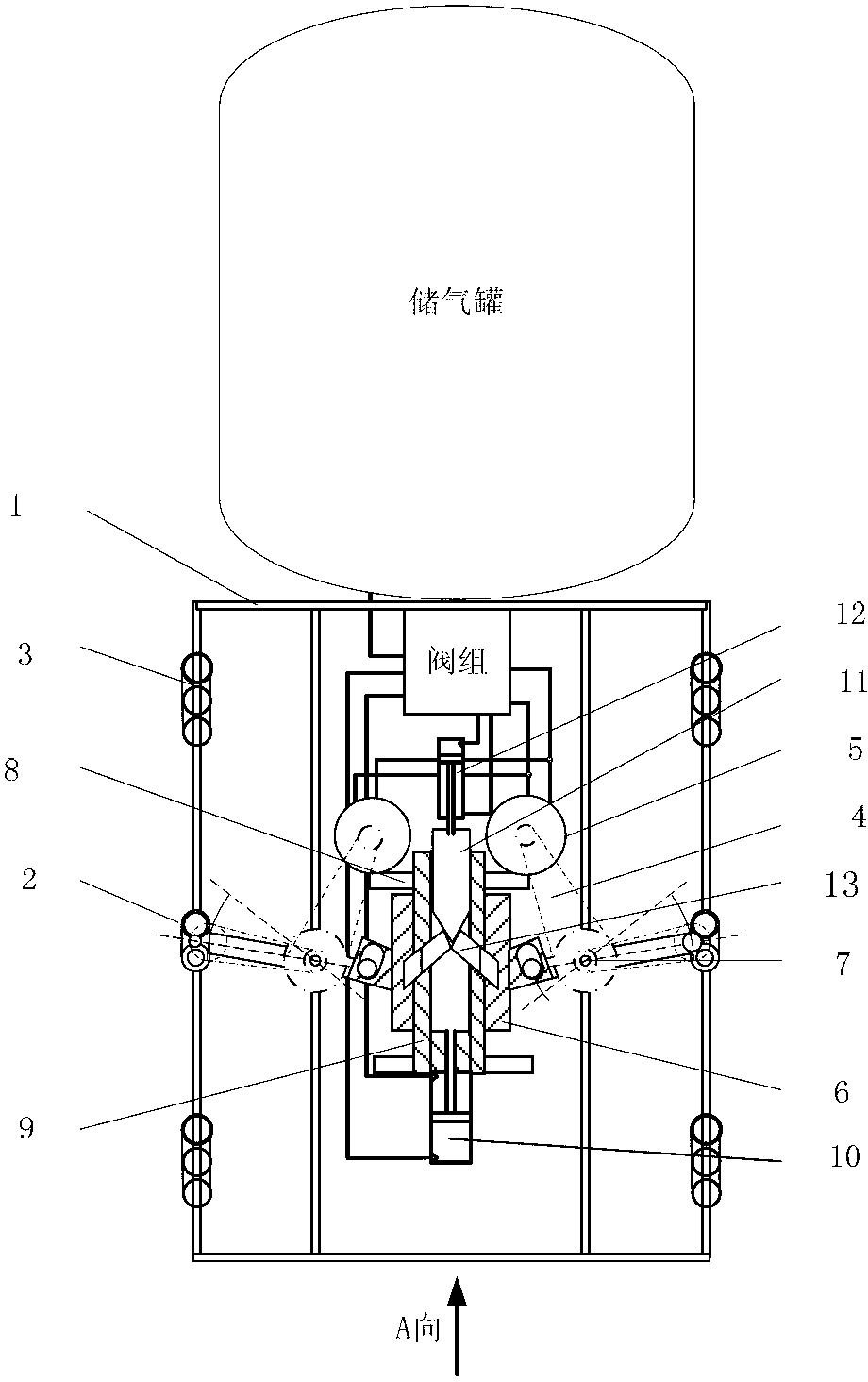 Pneumatic-crawler traveling mechanism in pipeline