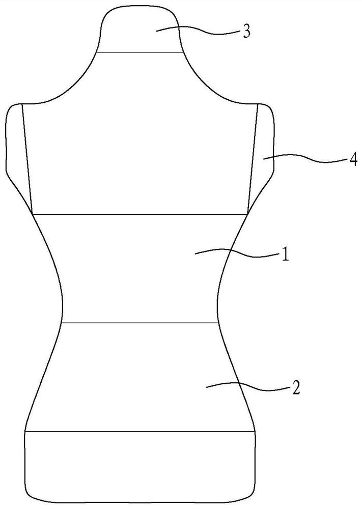 A clothing model with adjustable body size