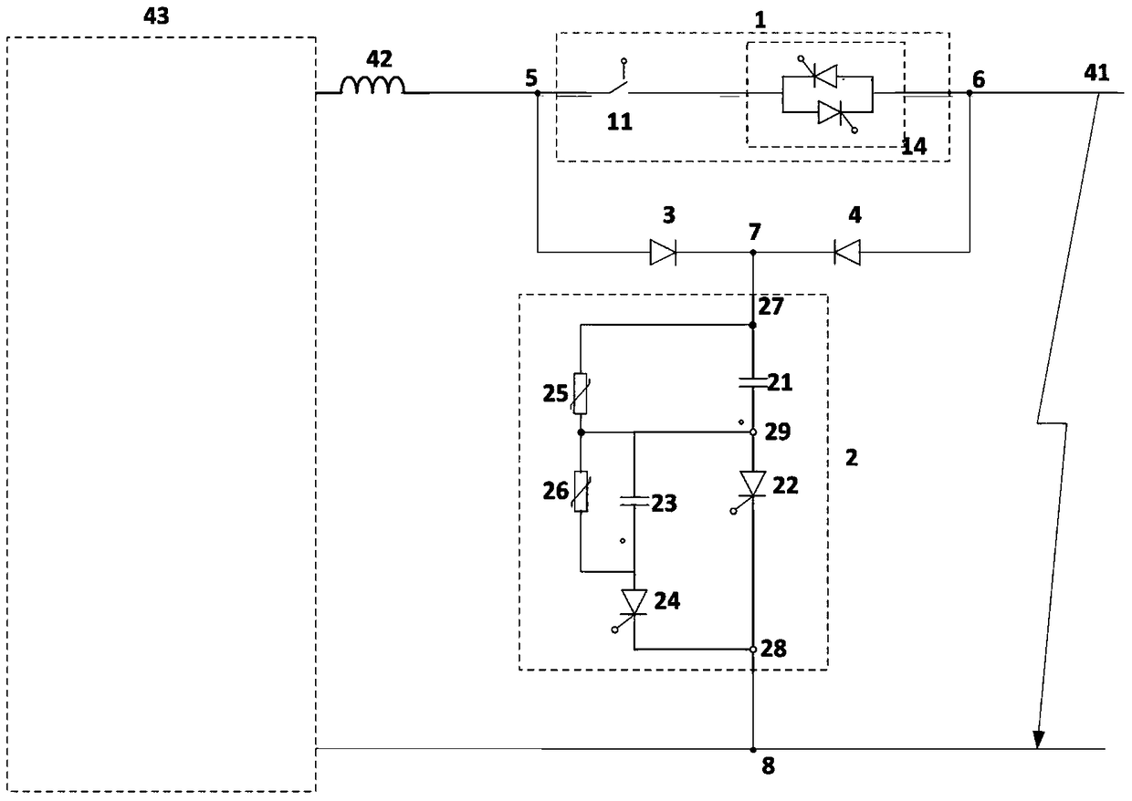 A thyristor-based DC circuit breaker topology with bidirectional blocking function