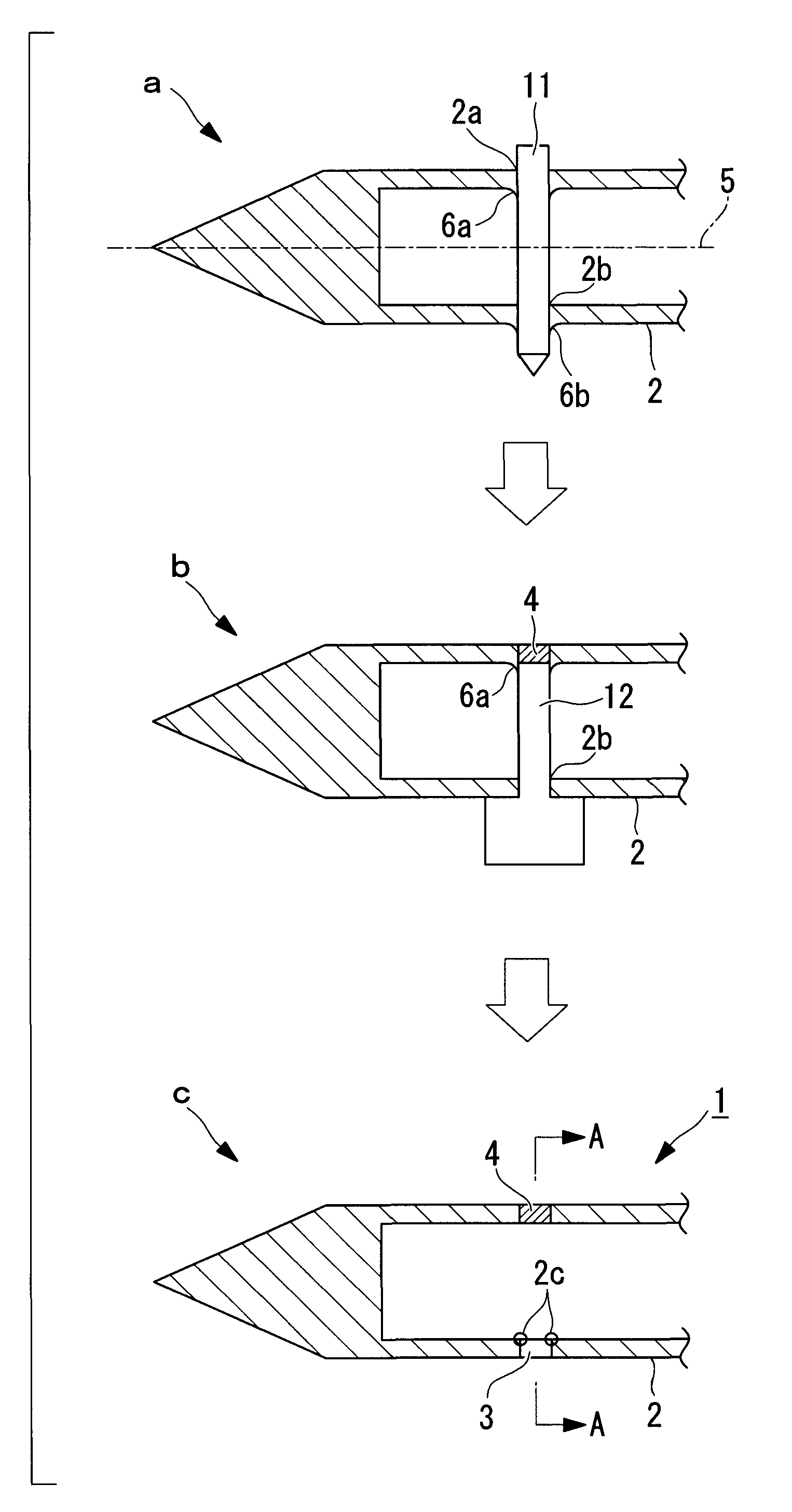 Through-hole manufacturing method for cylindrical body wall and cylindrical body structure