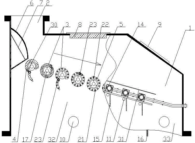 Screening machine filter shaft