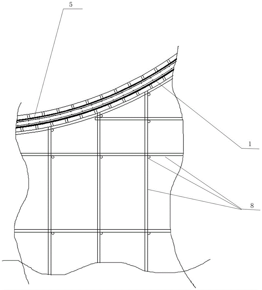 Concrete construction method for curved roof