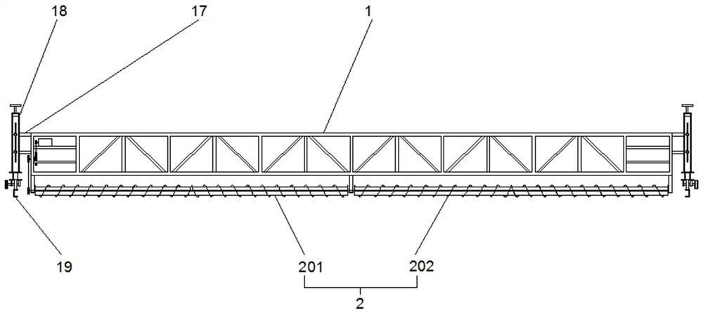 Equipment for leveling large-span light truss bridge surface