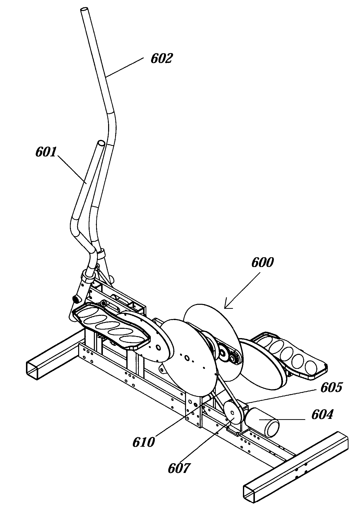 Apparatus for Physical Exercise, and a Crank Device and Foot Supporting Platforms for Use With Such Apparatus