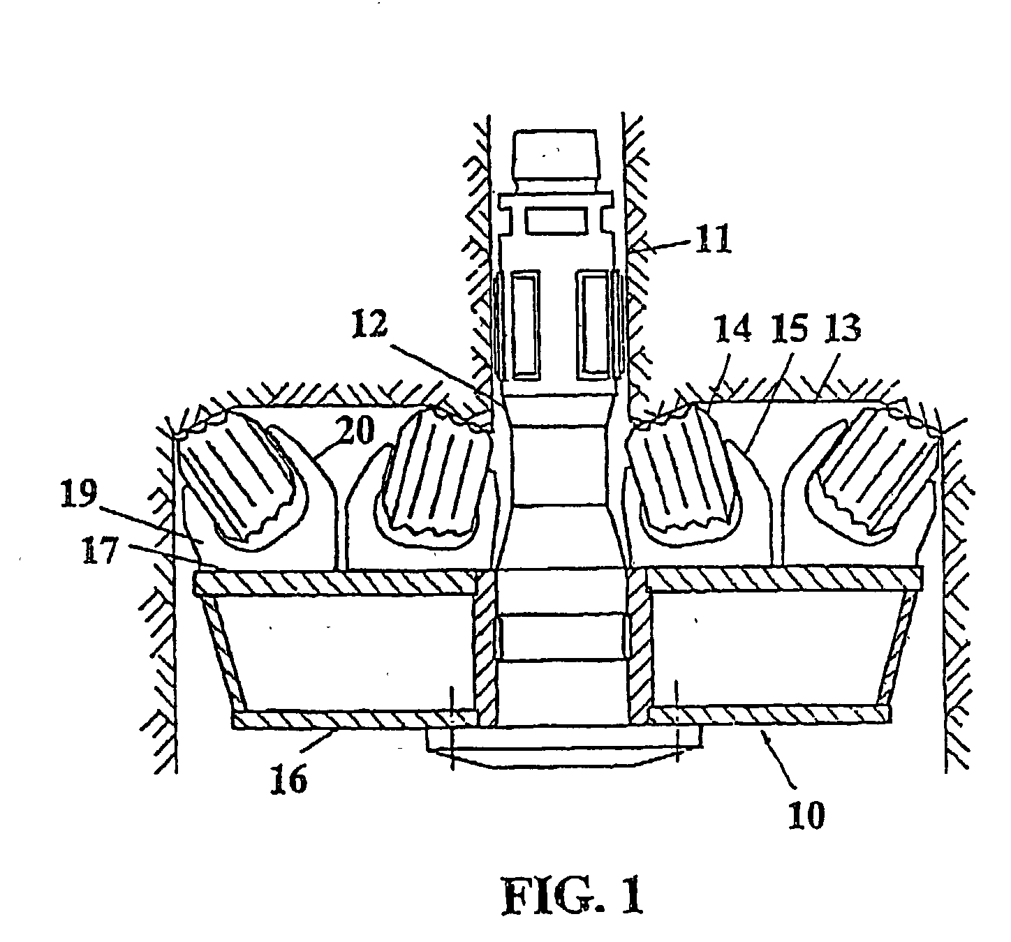 Boring head, roller cutter and saddle for a boring head for rotary drilling