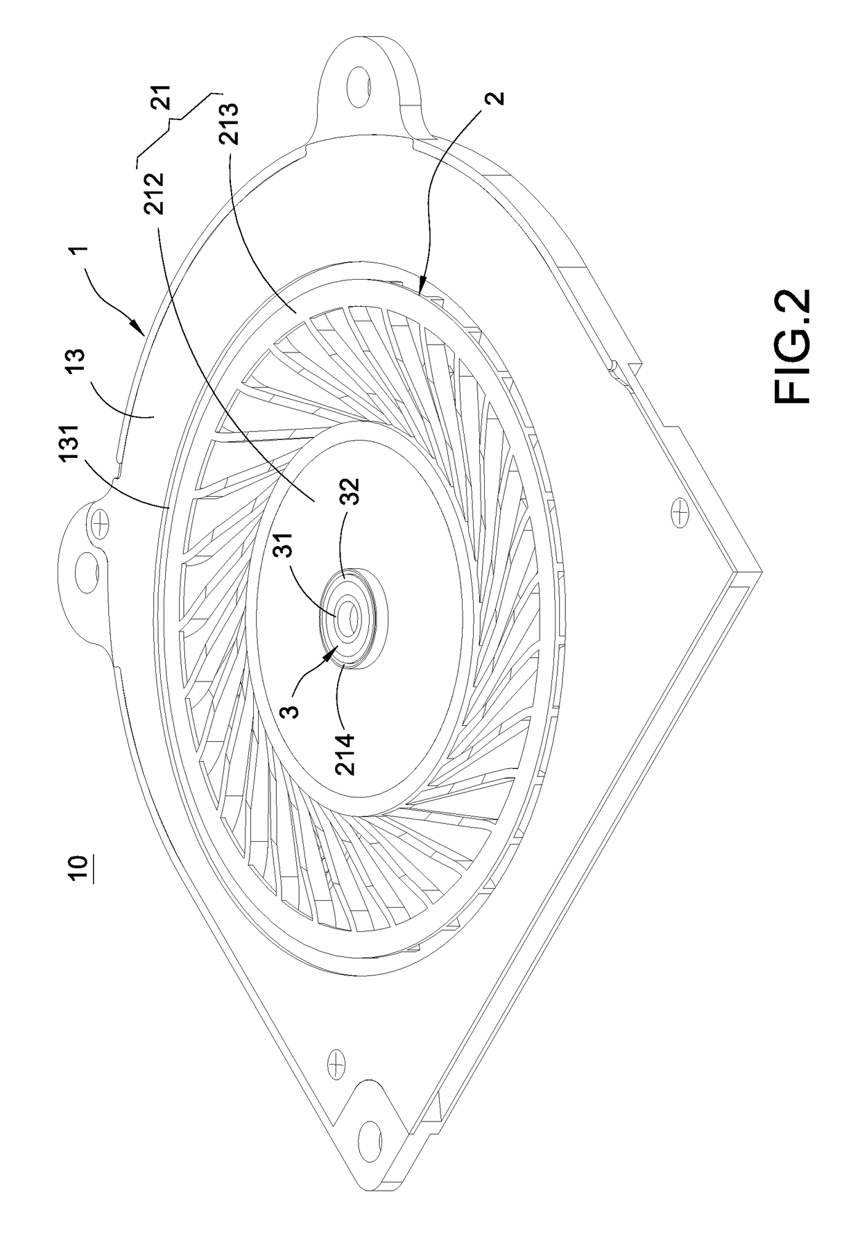Shaftless fan structure having axial air slit