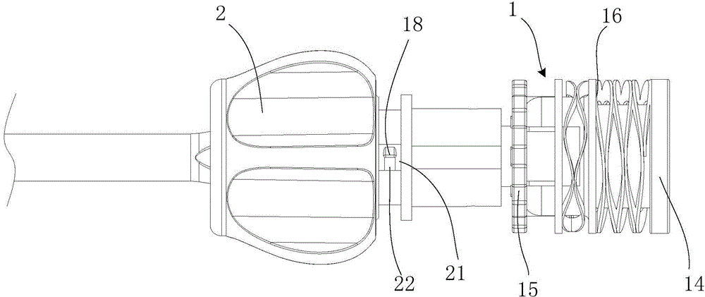 Twisting structure used for ultrasound knife connection and ultrasound knife comprising twisting structure